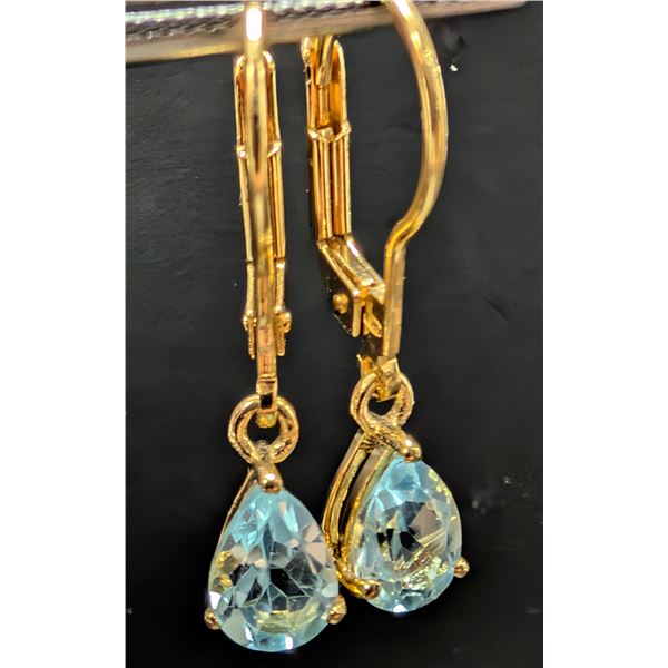 SILVER(1.73G), BLUE TOPAZ (2CT)EARRING