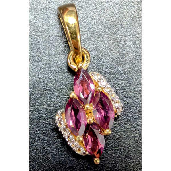 SILVER(1.7G), GARNET  PENDANT