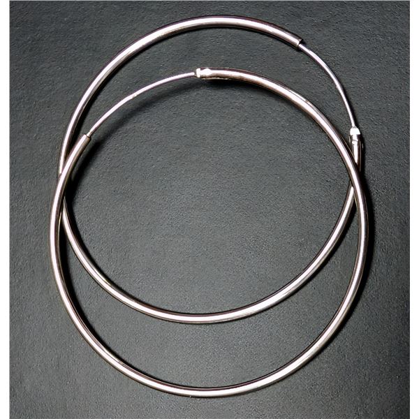 SILVER(1.5G), 35MM HOOP EARRING