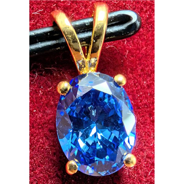 SILVER CREATED TANZANITE (1.5CT) PENDANT