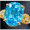 Image 3 : 10K(2.6G), BLUE ZIRCON (4.3CT), DIAMOND (0.03CT)RING, SIZE 7.5, APPRAISED INSURANCE VALUE $4500