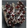 Image 1 : SILVER(9.15G), GARNET (4CT) EARRING, SUGGESTED RETAIL VALUE $500