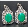 Image 1 : SILVER(5.74G), GREEN ONYX (2CT) EARRING, SUGGESTED RETAIL VALUE $440