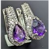Image 1 : SILVER(4.65G), AMETHYST (APP 2CT) EARRING, SUGGESTED RETAIL VALUE $360