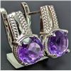 Image 1 : SILVER(4.35G), AMETHYST (2CT) EARRING, SUGGESTED RETAIL VALUE $340