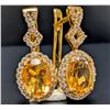 Image 1 : SILVER(4.5G), CITRINE (3CT) EARRING, SUGGESTED RETAIL VALUE $340