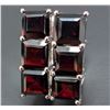 Image 1 : SILVER(4.45G), GARNET (2.5CT) EARRING, SUGGESTED RETAIL VALUE $340