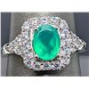 Image 1 : SILVER(3.9G), GREEN ONYX (1CT) RING, SUGGESTED RETAIL VALUE $320