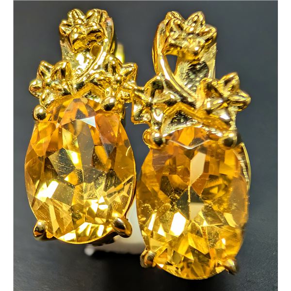 SILVER(3.8G), CITRINE (3CT) EARRING, SUGGESTED RETAIL VALUE $320