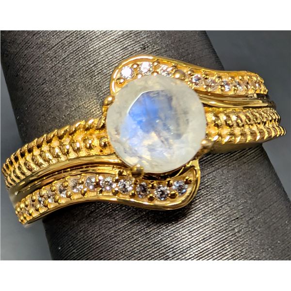SILVER(3.53G), MOONSTONE (0.7CT) RING, SUGGESTED RETAIL VALUE $280