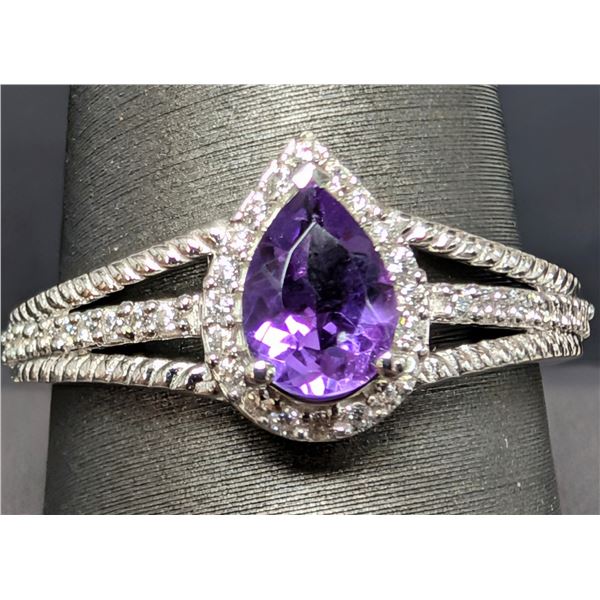 SILVER(3.25G), AMETHYST (0.5CT) RING, SUGGESTED RETAIL VALUE $260