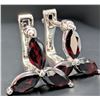 Image 1 : SILVER(3.1G), GARNET (1.5CT) EARRING, SUGGESTED RETAIL VALUE $240