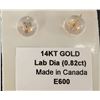 Image 2 : 14K(0.43G), LAB DIAMOND (0.82CT) EARRING APPRAISED INSURANCE VALUE $1000