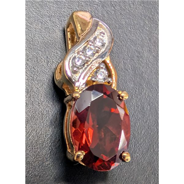 SILVER(0.81G), GARNET (1CT) PENDANT