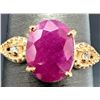 Image 2 : 10K(2.4G), NATURAL RUBY (3.8CT), DIAMOND (0.03CT)RING, SIZE 7.5, APPRAISED INSURANCE VALUE $4500