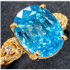 Image 1 : 10K(2.6G), BLUE ZIRCON (4.3CT), DIAMOND (0.03CT)RING, SIZE 7.5, APPRAISED INSURANCE VALUE $4500