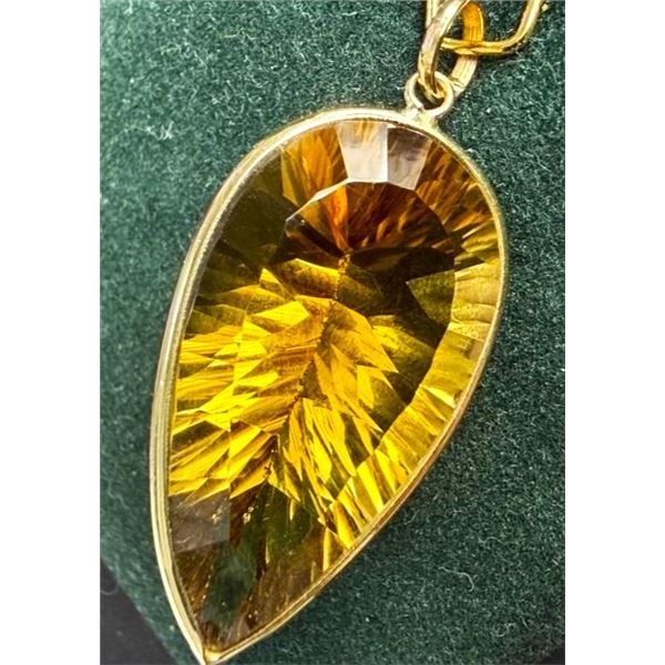 10K(2.54G), CITRINE LASER CUT (12CT) PENDANT, APPRAISED INSURANCE VALUE $640