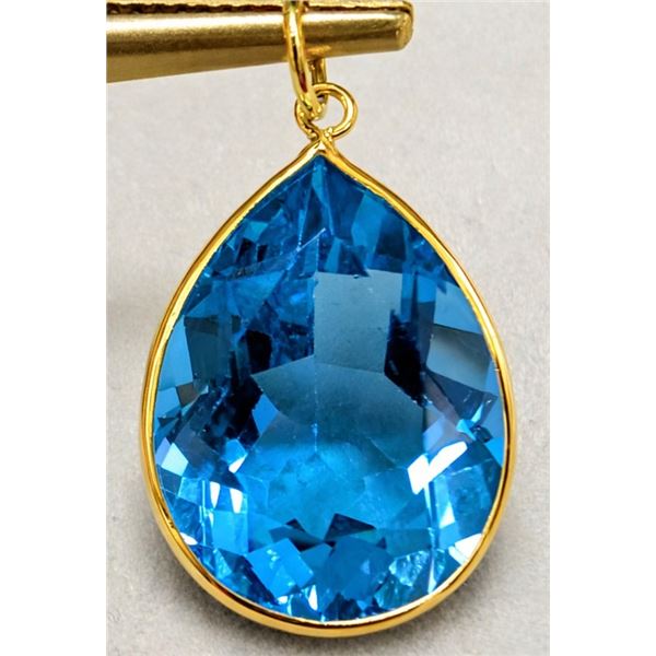 10K(1.65G), BLUE TOPAZ (6.65CT) PENDANT, SUGGESTED RETAIL VALUE $1000