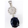 Image 1 : SILVER(4.6G), GENUINE SAPPHIRE (6CT) PENDANT, SUGGESTED RETAIL VALUE $600