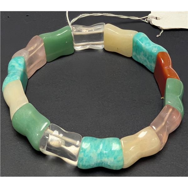 MULTI COLOR GENUINE GEMS BRACELET FLEXIBLE, SUGGESTED RETAIL VALUE $300