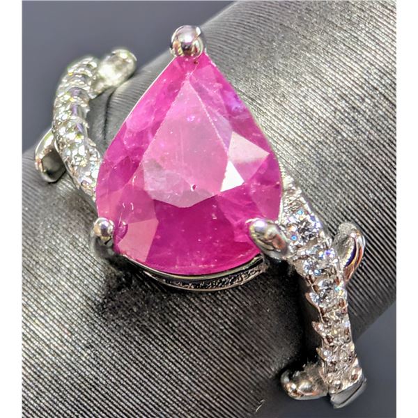 SILVER(2.84G), GENUINE RUBY (1.5CT) RING, SUGGESTED RETAIL VALUE $280