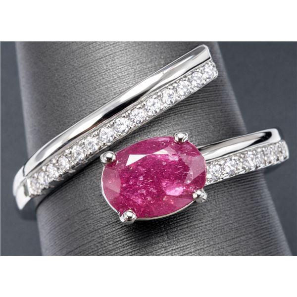 SILVER(3.29G), GENUINE RUBY (1CT) RING, SUGGESTED RETAIL VALUE $280