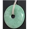Image 1 : HAND CARVED AVENTURINE NECKLACE 16-22" RANDOM SILVER CHAIN APP 15G TOTAL WEIGHT, SUGGESTED RETAIL...