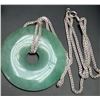 Image 2 : HAND CARVED AVENTURINE NECKLACE 16-22" RANDOM SILVER CHAIN APP 15G TOTAL WEIGHT, SUGGESTED RETAIL...