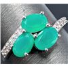 Image 1 : SILVER(2.39G), GREEN ONYX (APP 1.8CT) RING, SUGGESTED RETAIL VALUE $200