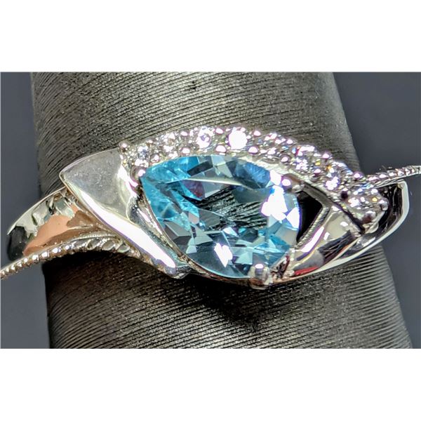 SILVER(2.75G), BLUE TOPAZ (APP 1CT) RING, SUGGESTED RETAIL VALUE $200