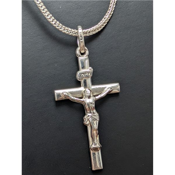 SILVER(5.7G), CROSS NECKLACE 24"