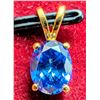 Image 1 : SILVER CREATED TANZANITE (1.5CT) PENDANT