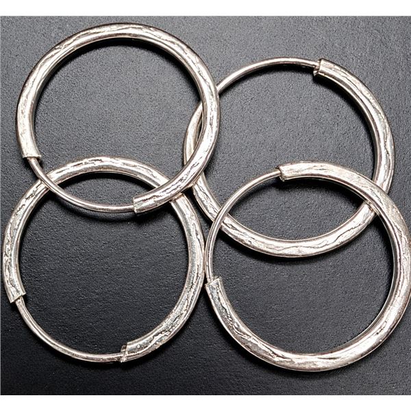 SILVER2 SMALL HOOP EARRING SET