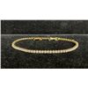Image 1 : *NEW* 18K GOLD PLATED 2.5MM PRINCESS CUT SIMULATED DIAMOND (CZ) BRACELET: ADJUSTABLE 7"-8" LONG
