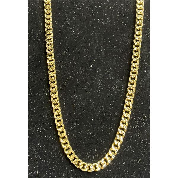 *NEW* 14K GOLD PLATED 7.5MM CUBAN LINK NECKLACE: 18" LONG