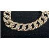 Image 2 : *NEW* 18K GOLD PLATED 14MM SIMULATED DIAMOND (CZ) ICED OUT CUBAN LINK BRACELET: 8" LONG