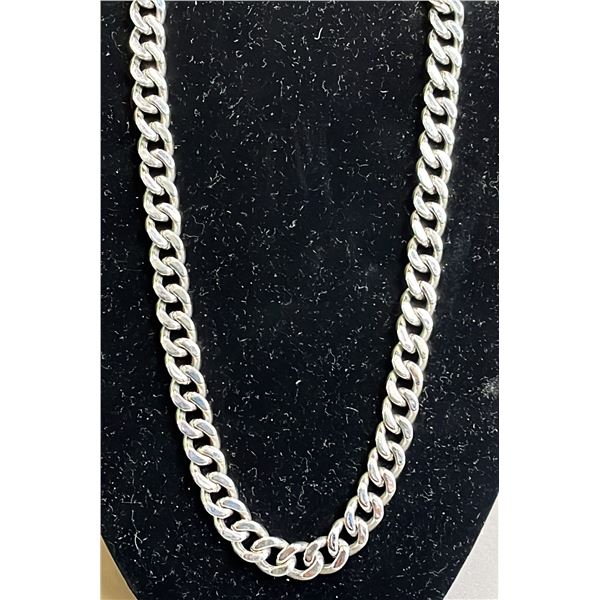 *NEW* PLATINUM PLATED 12MM CUBAN LINK NECKLACE - 23.5" LONG