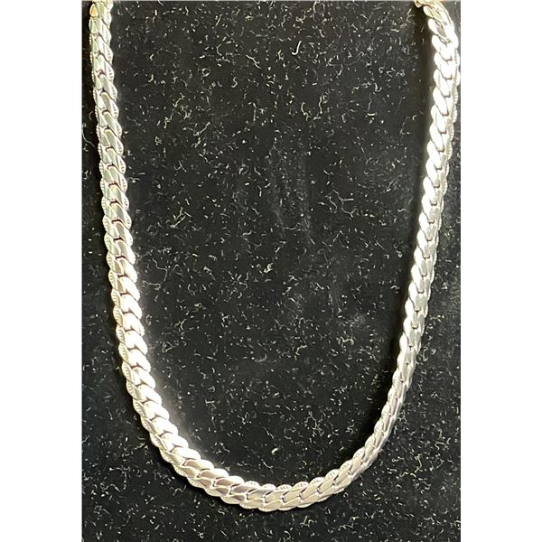 *NEW* PLATINUM PLATED 7MM SERPENTINE NECKLACE: ADJUSTABLE 23.5" LONG