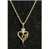 Image 2 : *NEW* 14K GOLD PLATED 0.5 CT HEART CUT SIMULATED DIAMOND (CZ) HEART NECKLACE: 16"-18" LONG