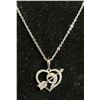 Image 2 : *NEW* PLATINUM PLATED 20MM SIMULATED DIAMOND (CZ) ARROW THROUGH MY HEART NECKLACE: 16"-18" LONG