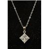 Image 2 : *NEW* STERLING SILVER 2 CT PRINCESS CUT SIMULATED DIAMONDS (CZ) NECKLACE: 16"-18" LONG