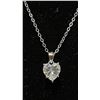 Image 2 : *NEW* STERLING SILVER 2 CT HEART CUT SIMULATED DIAMOND (CZ) NECKLACE: 16"-18" LONG