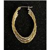 Image 2 : *NEW* 14K GOLD & PLATINUM PLATED 38MM TRIPLE TWISTED HOOP EARRINGS