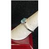 Image 2 : *NEW* STERLING SILVER 1CT OVAL CUT NATURAL SWISS BLUE TOPAZ HALO RING: RESIZEABLE