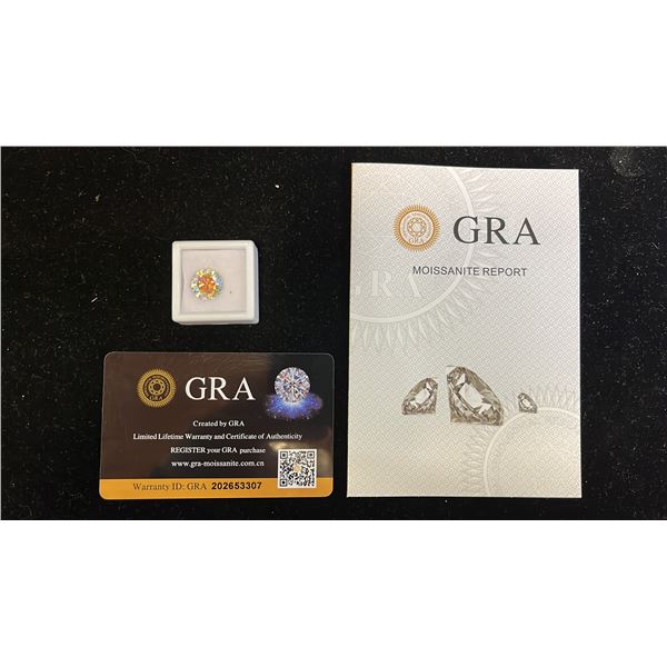 *NEW* 5CT AURORA MOISSANITE LAB DIAMOND: ROUND, BRILLIANT CUT - VVS1, GRA REPORT