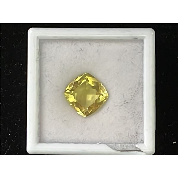 *NEW* 7.3CT CUSHION CUT NATURAL LEMON AMETHYST - UNTREATED (12.2MM X 12.2MM)