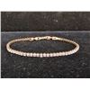 Image 1 : *NEW* 18K GOLD PLATED 2.5MM PRINCESS CUT SIMULATED DIAMOND (CZ) BRACELET: ADJUSTABLE 7"-8" LONG
