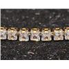 Image 2 : *NEW* 18K GOLD PLATED 2.5MM PRINCESS CUT SIMULATED DIAMOND (CZ) BRACELET: ADJUSTABLE 7"-8" LONG