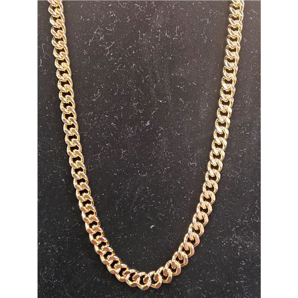 *NEW* 14K GOLD PLATED 7.5MM CUBAN LINK NECKLACE: 18" LONG