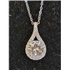 Image 2 : *NEW* STERLING SILVER 3CT SIMULATED DIAMOND (CZ) TEARDROP NECKLACE; 16"-18" LONG